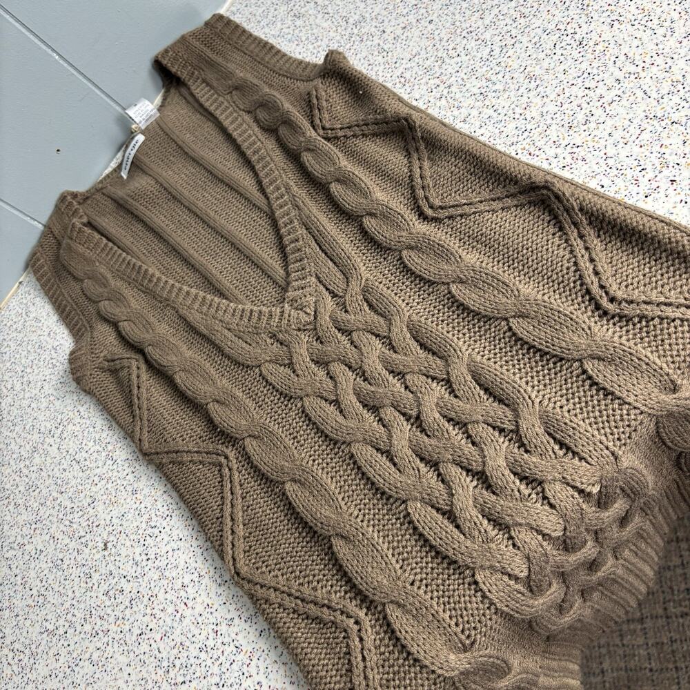 NWT Vintage 90’s ENERGIE Women’s Cable Knit Sweater Dress Top Shirt Taupe Medium